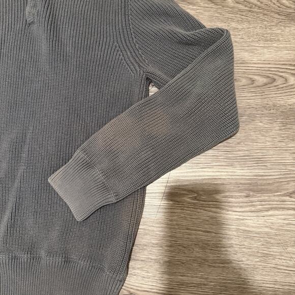 J.Crew Gray Cotton Mock Neck Sweater Waffle Knit Women Medium Flawed Preppy - Picture 3 of 7